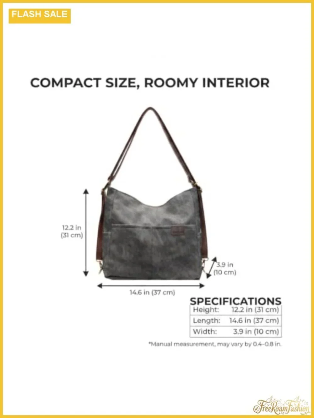 Convertible Backpack Purse - Water-Resistant PU Leather 3-Way Tote & Daypack